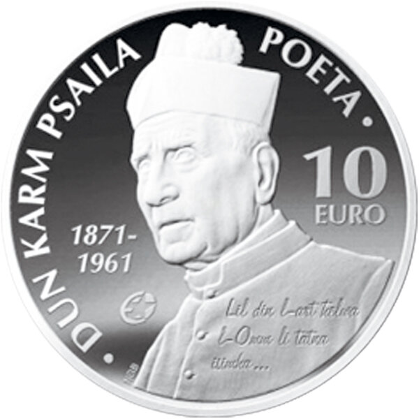 Malta 10 Euro 2013 - Dun Karm Psaila - Silber PP