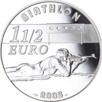 Frankreich 1,5 Euro 2005 - Olympische Winterspiele in Turin 2006 - Silber PP