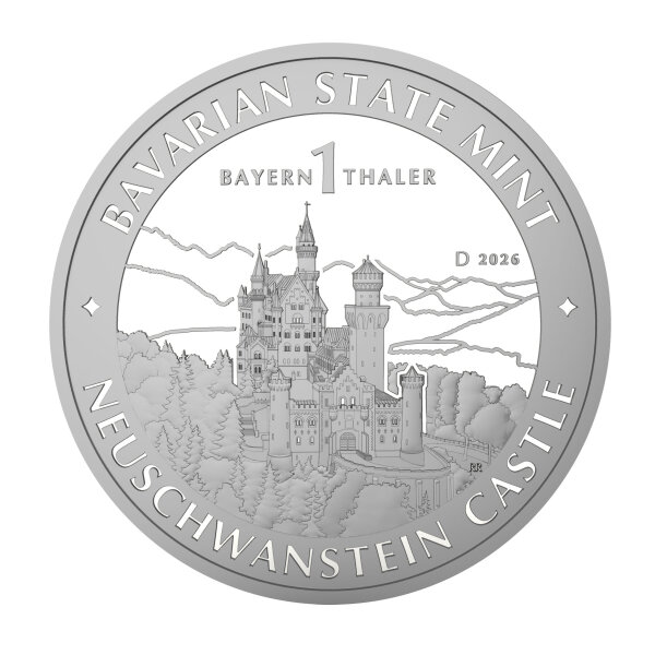 Bayern Thaler 2. Ausgabe Schloss Neuschwanstein 2026 1 oz Silber - Polierte Platte