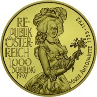 Österreich 1000 Schilling 1997 Marie Antoinette Gold