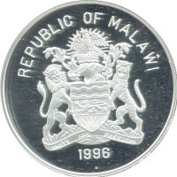 Malawi 20 Kwacha 1996 - Endangered Wildlife - Silber PP