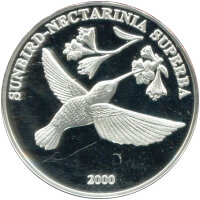 Kongo 10 Francs 2000 - "Kolibri" - Silber PP