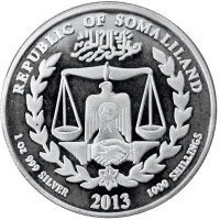 Somalia Lunar "Jahr der Schlange" 2013 1 oz Silber