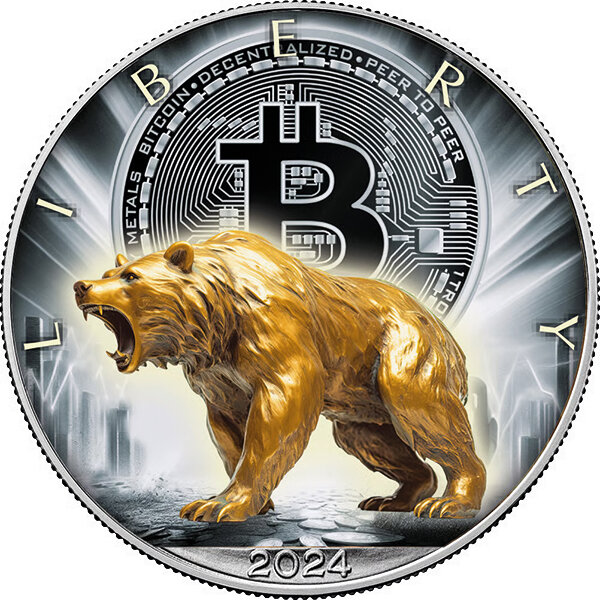 USA Silber Eagle Bär 1 oz Silber - Coloriert