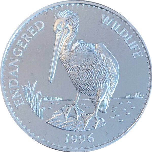 Mongolei 500 Tögrög 1996 - Endangered Wildlife "Pelican" - Silber PP