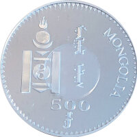 Mongolei 500 Tögrög 1996 - Endangered Wildlife "Pelican" - Silber PP