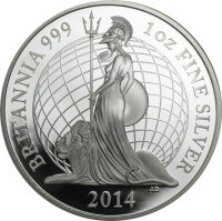 UK Britannia 2 Pounds - Elizabeth II 2014 1 oz Silber