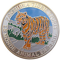 Togo 500 Francs 2001 - Tiger - Silber PP