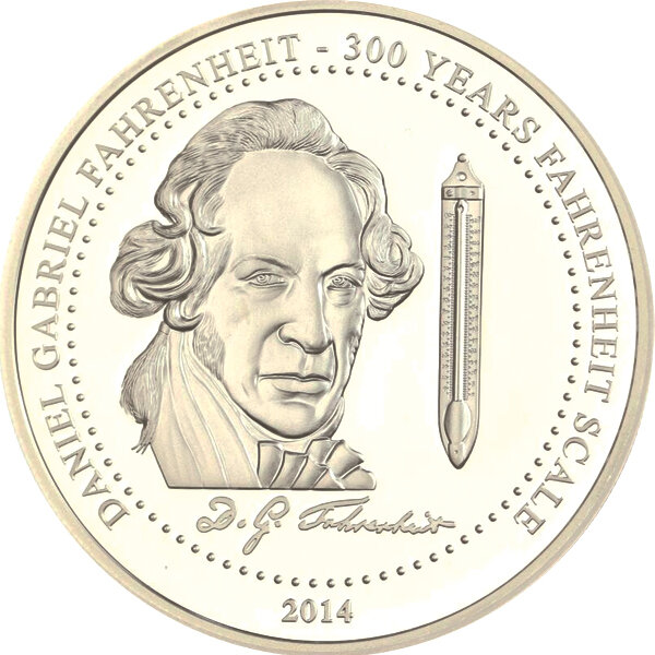Palau 5 Dollar 2014 - 300th Anniversary of the Fahrenheit Scale - 1 oz Silber PP