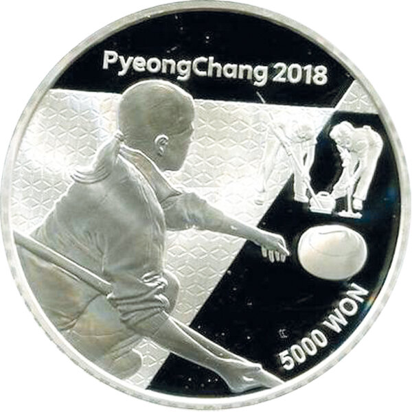 Südkorea 5.000 Won 2016 I Olympische Winterrspiele 2018 Curling - Silber PP