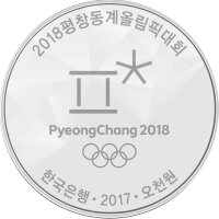 Südkorea 5.000 Won 2017 I Olympische Winterrspiele 2018 Skispringen - Silber PP