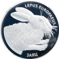 Weißrussland 20 Rubel 2014 - Hase - Silber PP