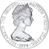 British Virgin Islands 1 Dollar 1973 - Elizabeth II - Silber