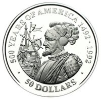 Cook Islands 50 Dollars 1991 - 500 Jahre Entdeckung...