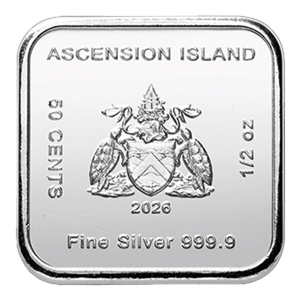 15,55 Gramm (1/2 oz) Münzbarren Heimerle & Meule Ascension Island Segelschiff 2026