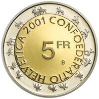 Schweiz 5 Franken 2001 - Züricher Sechseläuten - KuNi