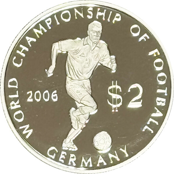 Cook Islands 2 Dollars 2003 - Fußballweltmeisterschaft Deutschland 2006 - Silber PP