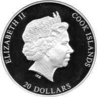 Cook Islands 20 Dollars 2014 - Meisterwerke der Kunst "Das Mädchen mit dem Perlenohrring" - Silber PP teilcoloriert