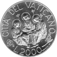 Vatikan 2.000 Lire 2000 - Johannes Paul II. "Heiliges Jahr" - Silber