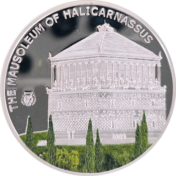 Palau 5 Dollar 2009 - 7 Weltwunder "Der Grabmal des Mausolos" - Silber PP teilcoloriert
