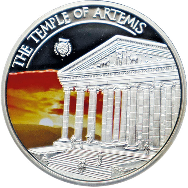 Palau 5 Dollar 2013 - 7 Weltwunder "Der Artemis-Tempel" - Silber PP teilcoloriert