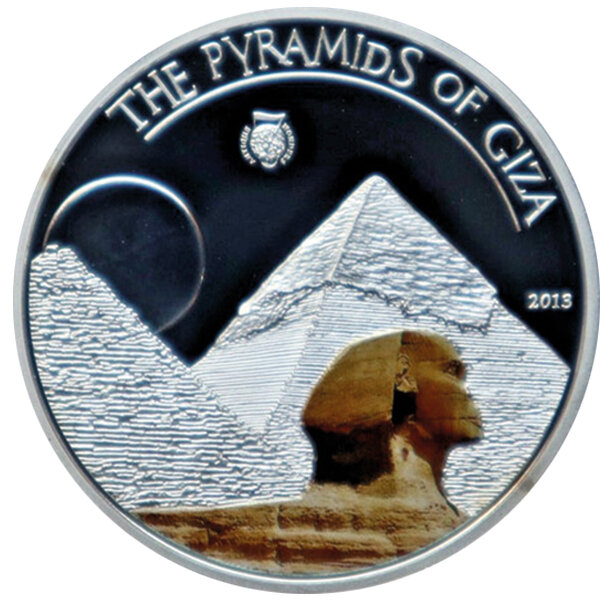Palau 5 Dollar 2013 - 7 Weltwunder "Pyramiden von Gizeh" - Silber PP teilcoloriert