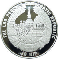 Laos 50 KIP 1995 Olympische Spiele Javelin-Werfer - Silber PP