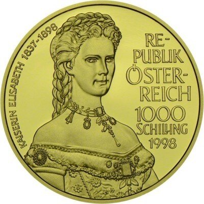 Österreich 1000 Schilling 1998 Kaiserin Elisabeth Gold