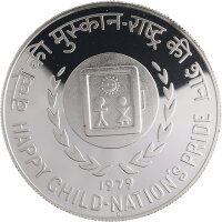 Indien 50 Rupees 1979 - Internationales Jahr des Kindes - Silber PP
