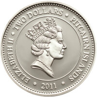 Pitcairn Islands 2 Dollars 2011 Melanostomias Biseriatus - 1/2 oz Silber PP