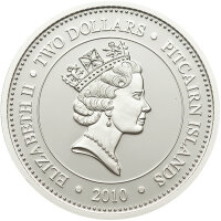 Pitcairn Islands 2 Dollars 2010 Phyllorhiza Punctata - 1/2 oz Silber PP