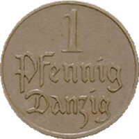 J.D02 Danzig 1 Pfennig 1923 - 1937 - Umlaufmünze -...