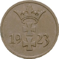 J.D02 Danzig 1 Pfennig 1923 - 1937 - Umlaufmünze - Bronze