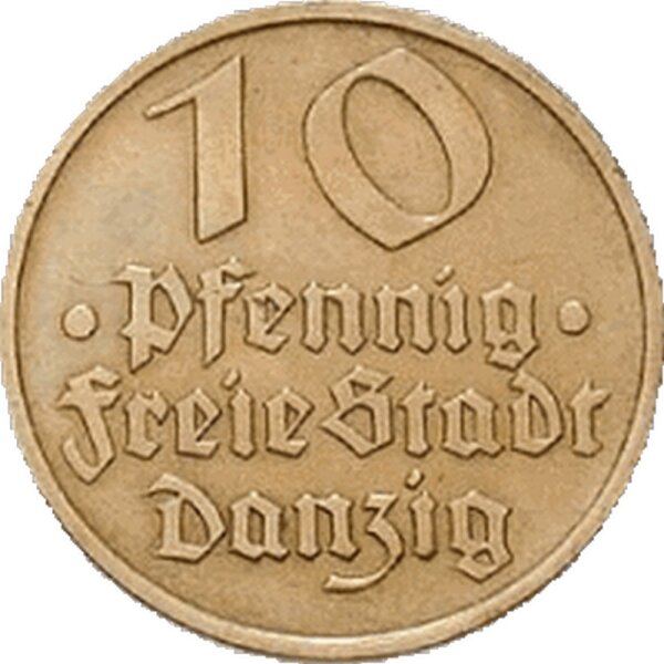 J.D13 Danzig 10 Pfennig 1932 - Umlaufmünze - Alu-Bronze