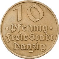 J.D13 Danzig 10 Pfennig 1932 - Umlaufmünze - Alu-Bronze