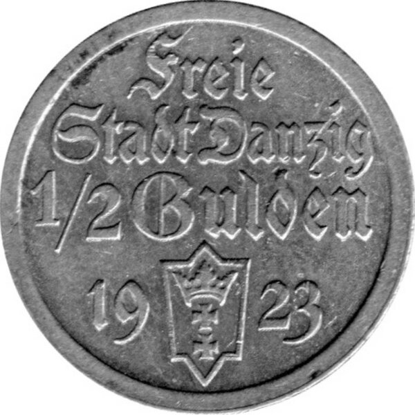 J.D06 Danzig 1/2 Gulden 1923 - Umlaufmünze - Silber