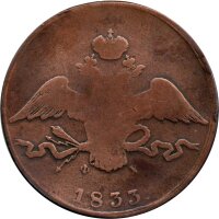 Russland 10 Kopeken 1833 E.M. - Zar Nikolaus I. 1825-1855...