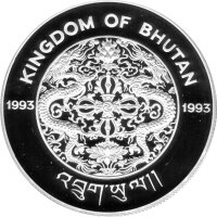 Bhutan 300 Ngultrum 1993 - Bedrohte Tierwelt "Taakin" - Silber PP
