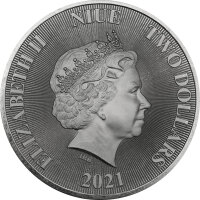 Niue 2 Dollars 2021 - Roaring Lion - 1 oz Silber
