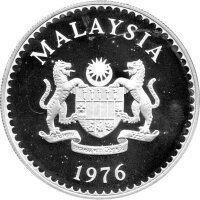 Malaysia 25 Ringgit 1976 - World Wildlife Conservation "Nashornvogel" - Silber PP
