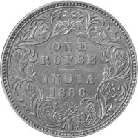 Britisch Indien 1 Rupie 1886 B - Königin Victoria - Silber