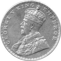 Britisch Indien 1 Rupie 1918 - König Georg V. - Silber
