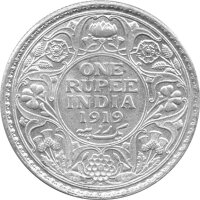 Britisch Indien 1 Rupie 1919 - König Georg V. - Silber
