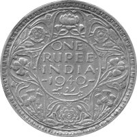 Britisch Indien 1 Rupie 1940 - König Georg VI. - Silber