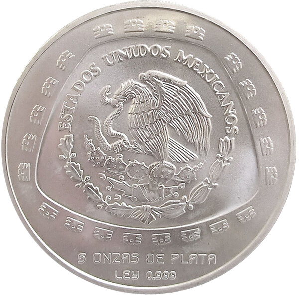 Mexiko 10 Pesos 1998 Atlantes 5 oz Silber