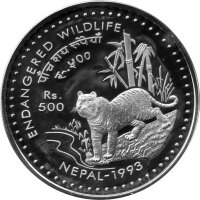 Nepal 500 Rupien 1993 - Bedrohte Tierwelt...