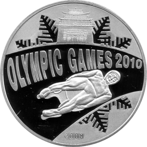 Mongolei 500 Tögrög 2008 - XXI. Olympische Winterspiele 2010 in Vancouver "Rodeln" - Silber PP