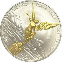 Mexiko Libertad 2012 1/2 oz Silber Teilvergoldet