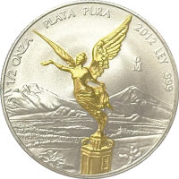 Mexiko Libertad 2012 1/2 oz Silber Teilvergoldet
