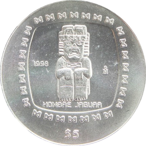 Mexiko 5 Pesos 1998 - Hombre Jaguar - 1 oz Silber